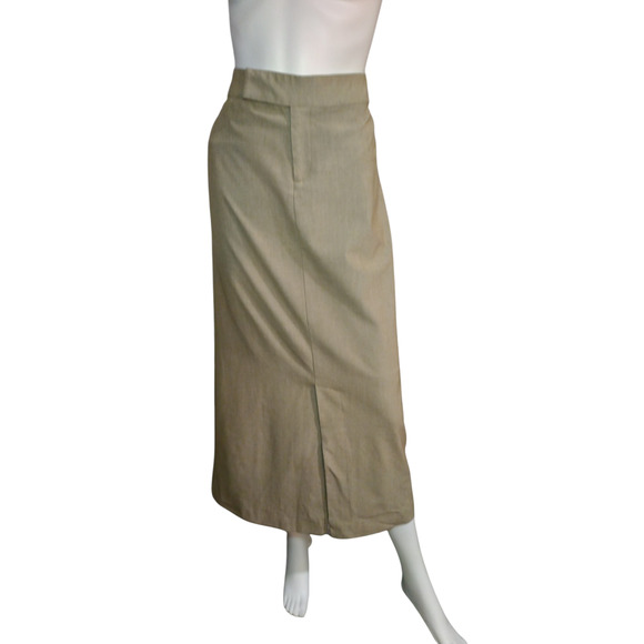 Old Navy Womens Casual High rise Front Split Stretch Maxi Skirt Tan Size 10 - Picture 1 of 10